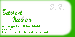 david nuber business card